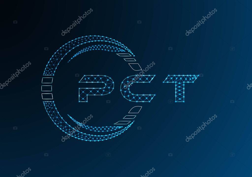 PCT low poly letter logo vector design. PCT lower poly logo design. Low poly logo.