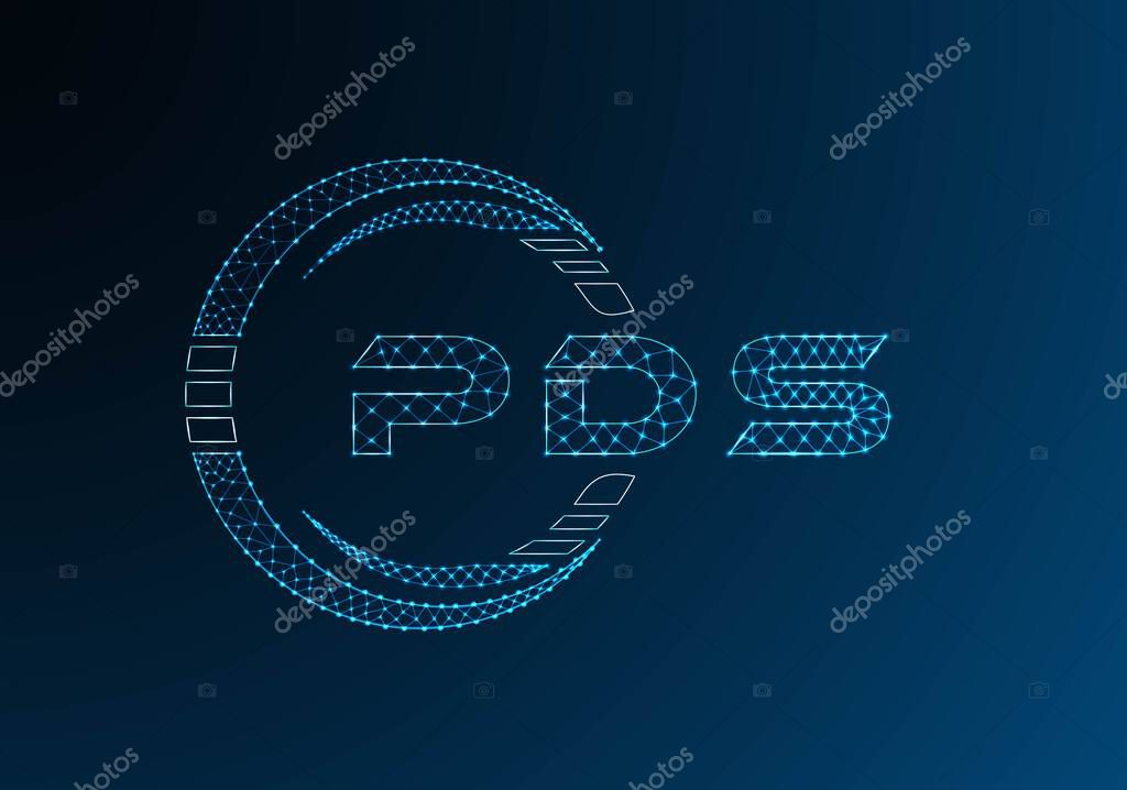 PDS low poly letter logo vector design. PDS lower poly logo design. Low poly logo.