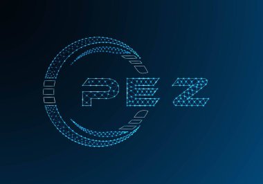 PEZ düşük poli harfli logo vektör tasarımı. PEZ düşük poli logo tasarımı. Düşük polyester logo.