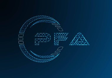 PFA düşük poli harfli logo vektör tasarımı. PFA alt poli logo tasarımı. Düşük polyester logo.