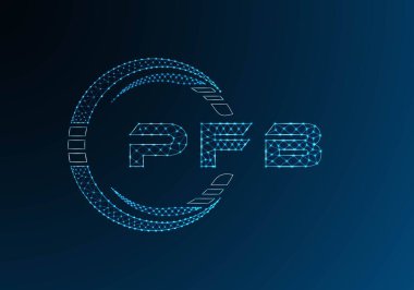 PFB düşük poli harfli logo vektör tasarımı. PFB düşük poli logo tasarımı. Düşük polyester logo.