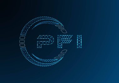 PFI düşük poli harfli logo vektör tasarımı. PFI düşük polyester logo tasarımı. Düşük polyester logo.