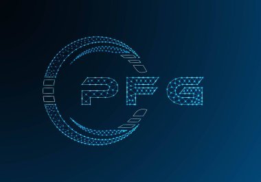 PFG düşük poli harfli logo vektör tasarımı. PFG düşük polyester logo tasarımı. Düşük polyester logo.