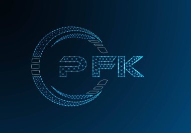 PFK düşük poli harfli logo vektör tasarımı. PFK düşük poli logo tasarımı. Düşük polyester logo.