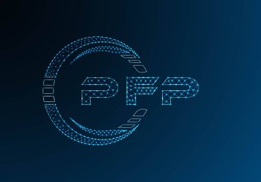 PFP düşük poli harfli logo vektör tasarımı. PFP düşük polyester logo tasarımı. Düşük polyester logo.