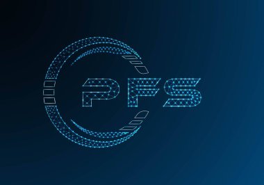 PFS düşük poli harfli logo vektör tasarımı. PFS düşük polyester logo tasarımı. Düşük polyester logo.