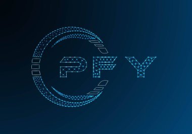 PFY düşük poli harfli logo vektör tasarımı. PFY düşük polyester logo tasarımı. Düşük polyester logo.