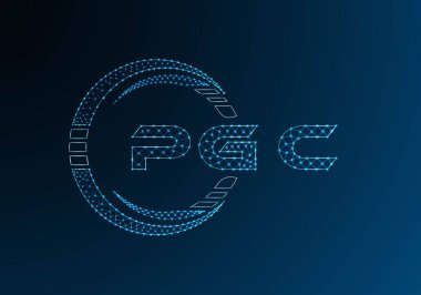 PGC düşük poli harfli logo vektör tasarımı. PGC alt poli logo tasarımı. Düşük polyester logo.