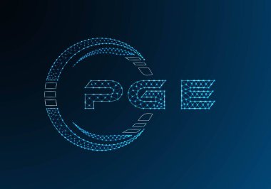 PGE düşük poli harfli logo vektör tasarımı. PGE düşük poli logo tasarımı. Düşük polyester logo.