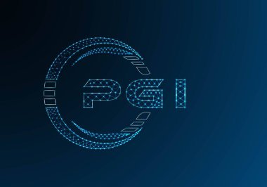 PGI düşük poli harfli logo vektör tasarımı. PGI düşük polyester logo tasarımı. Düşük polyester logo.