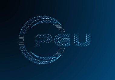 PGU düşük poli harfli logo vektör tasarımı. PGU düşük polyester logo tasarımı. Düşük polyester logo.