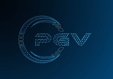 PGV düşük poli harfli logo vektör tasarımı. PGV düşük poli logo tasarımı. Düşük polyester logo.