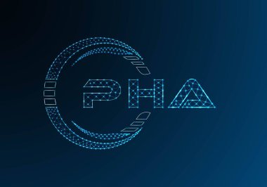 PHA düşük poli harfli logo vektör tasarımı. PHA düşük poli logo tasarımı. Düşük polyester logo.