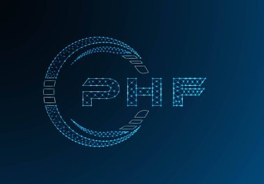 PHF düşük poli harfli logo vektör tasarımı. PHF düşük poli logo tasarımı. Düşük polyester logo.