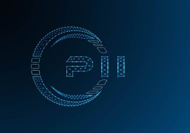 PII düşük poli harfli logo vektör tasarımı. PII düşük poli logo tasarımı. Düşük polyester logo.