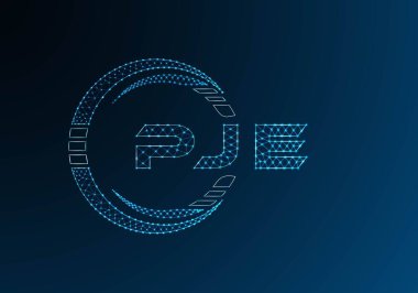 PJE düşük poli harfli logo vektör tasarımı. PJE düşük polyester logo tasarımı. Düşük polyester logo.