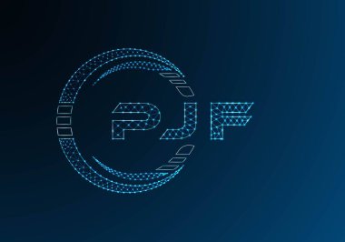 PJF düşük poli harfli logo vektör tasarımı. PJF düşük poli logo tasarımı. Düşük polyester logo.