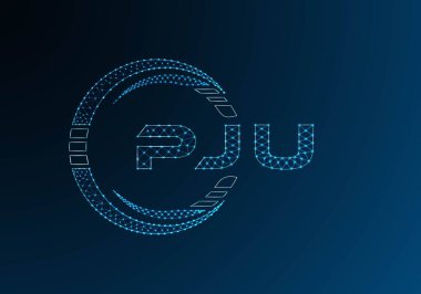 PJU düşük poli harfli logo vektör tasarımı. PJU düşük poli logo tasarımı. Düşük polyester logo.