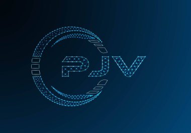 PJV düşük poli harfli logo vektör tasarımı. PJV düşük polyester logo tasarımı. Düşük polyester logo.