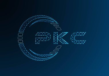 PKC düşük poli harfli logo vektör tasarımı. PKC düşük polyester logo tasarımı. Düşük polyester logo.