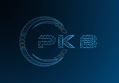 PKB düşük poli harfli logo vektör tasarımı. PKB düşük poli logo tasarımı. Düşük polyester logo.