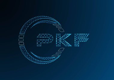 PKF düşük poli harfli logo vektör tasarımı. PKF düşük poli logo tasarımı. Düşük polyester logo.