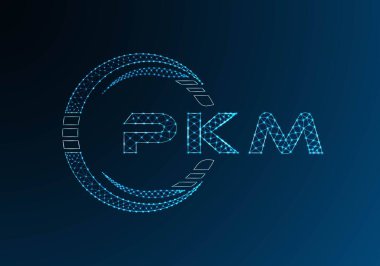 PKM düşük poli harfli logo vektör tasarımı. PKM düşük poli logo tasarımı. Düşük polyester logo.