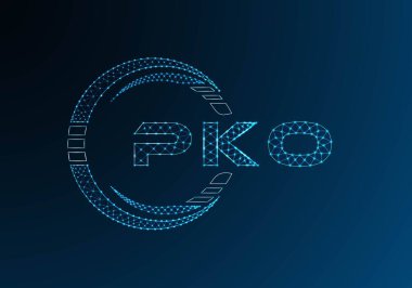 PKO düşük poli harfli logo vektör tasarımı. PKO düşük polyester logo tasarımı. Düşük polyester logo.