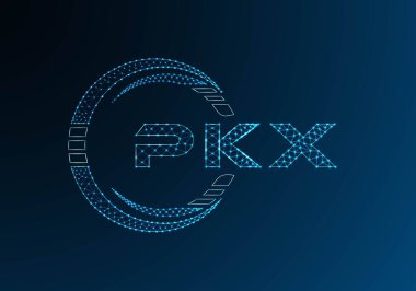 PKX düşük poli harfli logo vektör tasarımı. PKX düşük poli logo tasarımı. Düşük polyester logo.