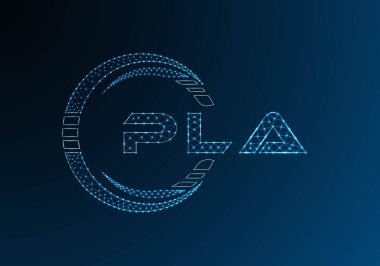 PLA düşük poli harfli logo vektör tasarımı. PLA düşük poli logo tasarımı. Düşük polyester logo.