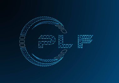 PLF düşük poli harfli logo vektör tasarımı. PLF düşük polyester logo tasarımı. Düşük polyester logo.