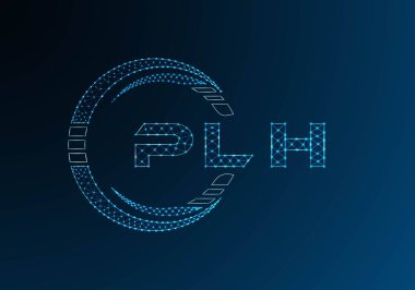 PLH düşük poli harfli logo vektör tasarımı. PLH düşük polyester logo tasarımı. Düşük polyester logo.