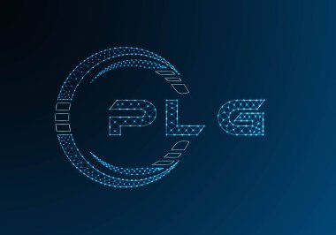 PLG düşük poli harfli logo vektör tasarımı. PLG düşük polyester logo tasarımı. Düşük polyester logo.