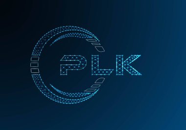 PLK düşük poli harfli logo vektör tasarımı. PLK düşük polyester logo tasarımı. Düşük polyester logo.
