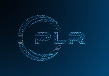 PLR düşük poli harfli logo vektör tasarımı. PLR düşük poli logo tasarımı. Düşük polyester logo.