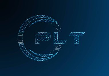 PLT düşük poli harfli logo vektör tasarımı. PLT düşük polyester logo tasarımı. Düşük polyester logo.