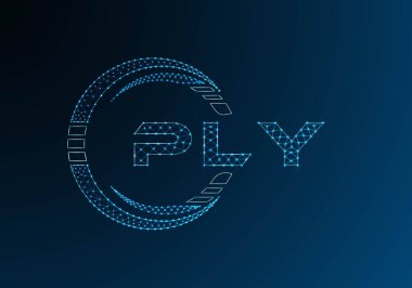 PLY düşük poli harfli logo vektör tasarımı. PLY düşük poli logo tasarımı. Düşük polyester logo.