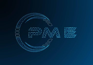 PME düşük poli harfli logo vektör tasarımı. PME düşük poli logo tasarımı. Düşük polyester logo.