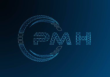 PMH düşük poli harfli logo vektör tasarımı. PMH düşük polyester logo tasarımı. Düşük polyester logo.