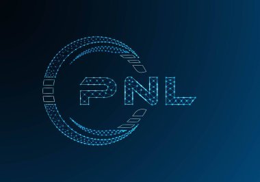 PNL düşük poli harfli logo vektör tasarımı. PNL düşük poli logo tasarımı. Düşük polyester logo.