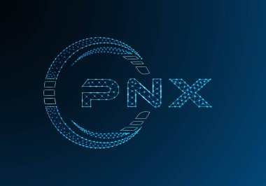 PNX düşük poli harfli logo vektör tasarımı. PNX düşük poli logo tasarımı. Düşük polyester logo.