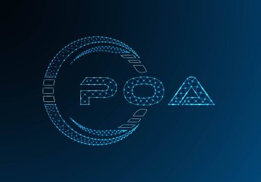 POA düşük poli harfli logo vektör tasarımı. POA düşük polyester logo tasarımı. Düşük polyester logo.