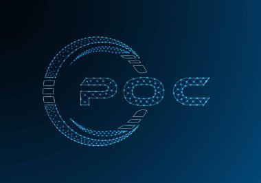 POC düşük poli harfli logo vektör tasarımı. POC düşük polyester logo tasarımı. Düşük polyester logo.