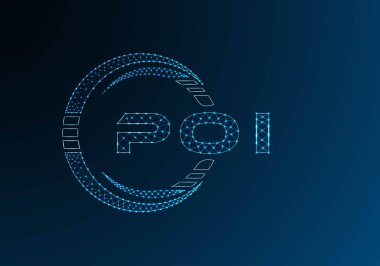 POI düşük poli harfli logo vektör tasarımı. POI düşük polyester logo tasarımı. Düşük polyester logo.