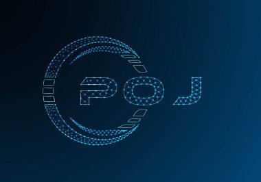 POJ düşük poli harfli logo vektör tasarımı. POJ düşük polyester logo tasarımı. Düşük polyester logo.