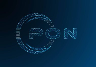 PON düşük poli harfli logo vektör tasarımı. PON düşük polyester logo tasarımı. Düşük polyester logo.