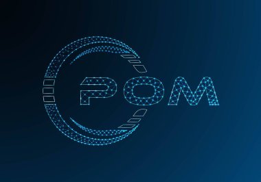 POM düşük poli harfli logo vektör tasarımı. POM düşük polyester logo tasarımı. Düşük polyester logo.