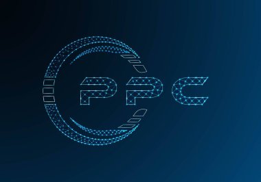 PPC düşük poli harfli logo vektör tasarımı. PPC düşük poli logo tasarımı. Düşük polyester logo.