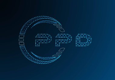 PPD düşük poli harfli logo vektör tasarımı. PPD alt poli logosu tasarımı. Düşük polyester logo.