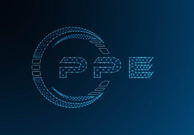 PPE düşük poli harfli logo vektör tasarımı. PPE düşük polyester logo tasarımı. Düşük polyester logo.